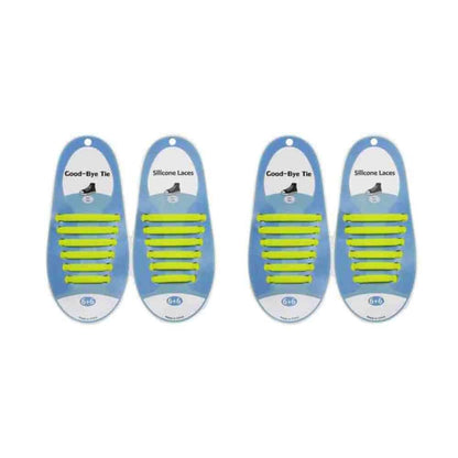elastic lazy no-tie silicone speed laces - Yellow (Kids) x2 Combo
