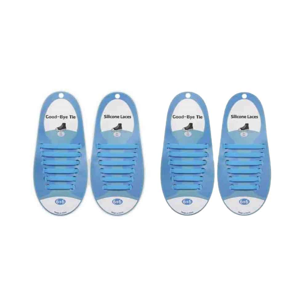 elastic lazy no-tie silicone speed laces - Light blue (Kids) x2 Combo