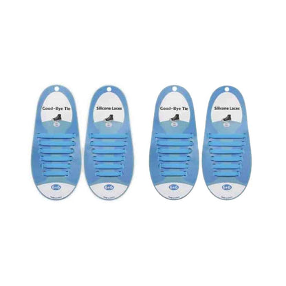 elastic lazy no-tie silicone speed laces - Light blue (Kids) x2 Combo