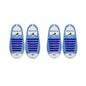 elastic lazy no-tie silicone speed laces - Dark blue (Kids) x2 Combo