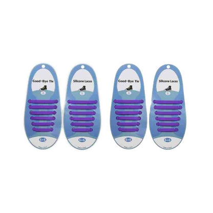 elastic lazy no-tie silicone speed laces - Purple (Kids) x2 Combo