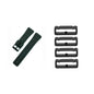 16mm Universal Watch Silicone Strap & Loop Keeper 4 Pack- Black