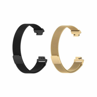 Milanese Stainless Steel Strap for Fitbit Inspire 2 (S/M)- Black/Silver Combo