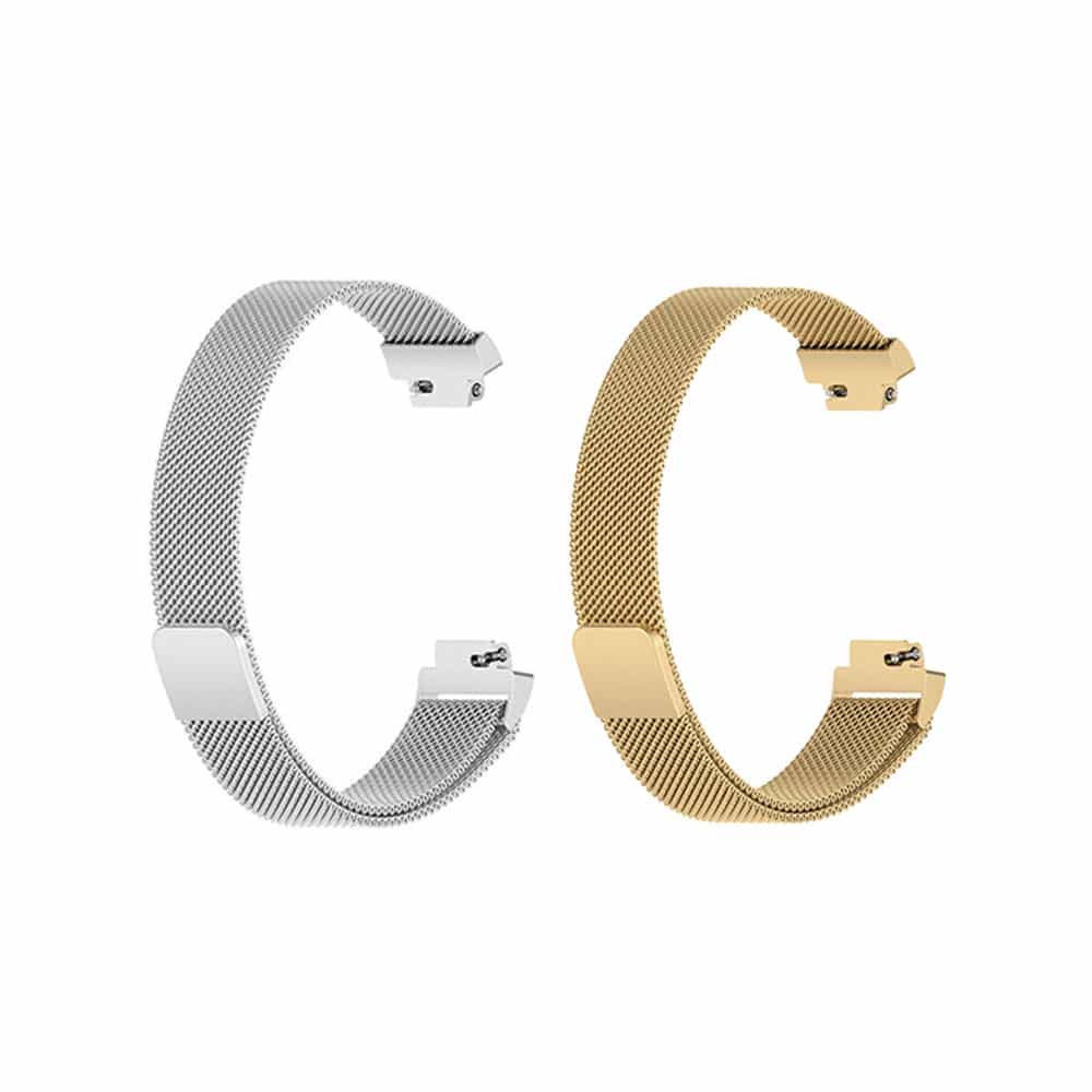 Milanese Stainless Steel Strap for Fitbit Inspire 2 (S/M)- Black/Silver Combo