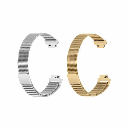 Milanese Stainless Steel Strap for Fitbit Inspire 2 (S/M)- Black/Silver Combo