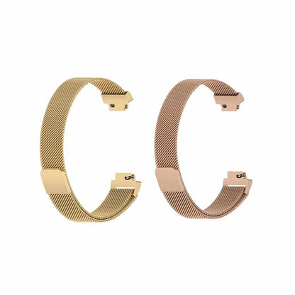 Milanese Stainless Steel Strap for Fitbit Inspire 2 (S/M)- Black/Gold Combo