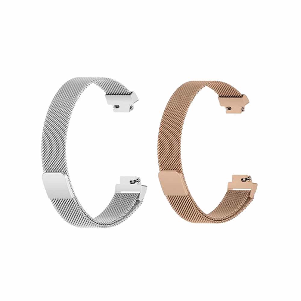 Milanese Stainless Steel Strap for Fitbit Inspire 2 (S/M)- Black/Gold Combo