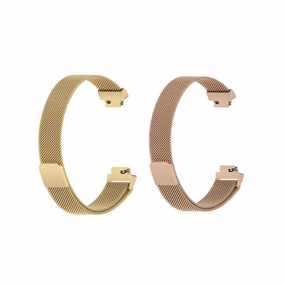 Milanese Stainless Steel Strap for Fitbit Inspire 2 (M/L)- Gold/Rose Gold Combo