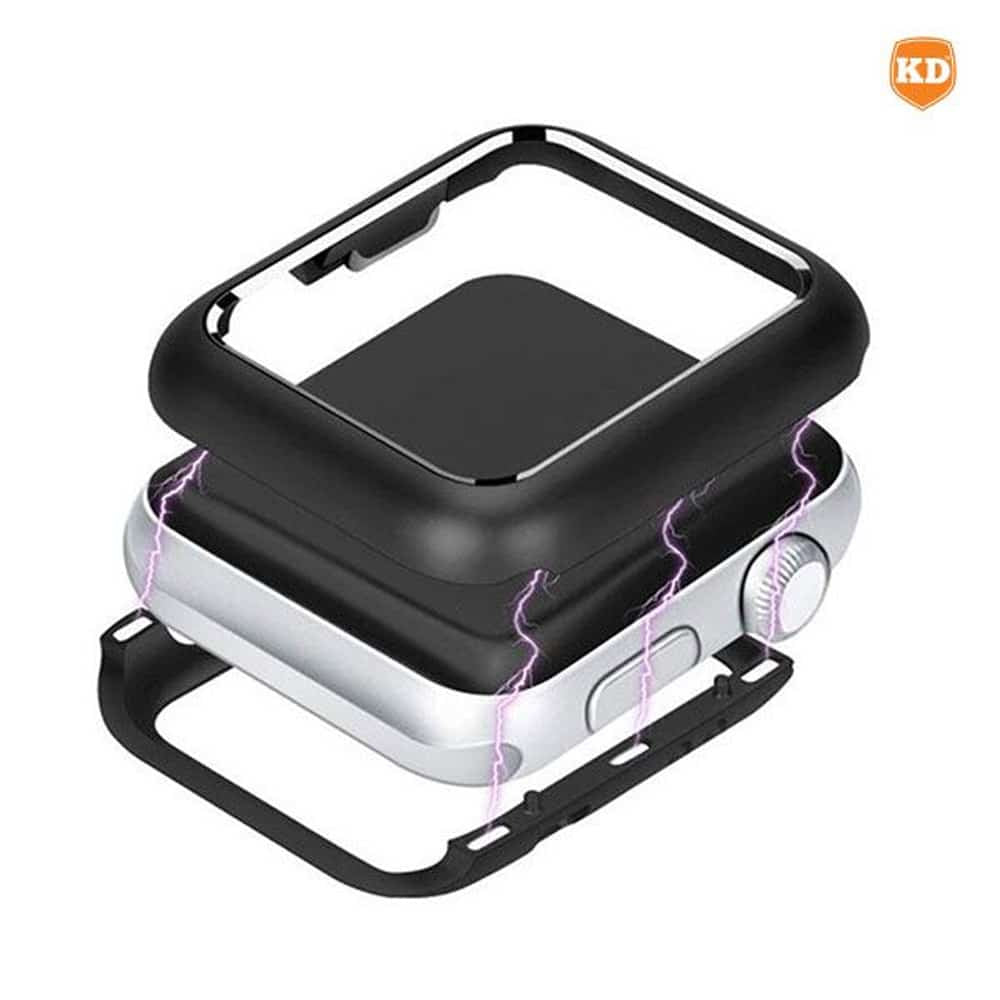 Magnetic Aluminum Protective Case for 44MM Apple Watch - Silver/Black Combo