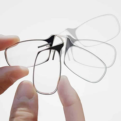 Pince Nez nose only reading glasses & case - (+3.0 strength)
