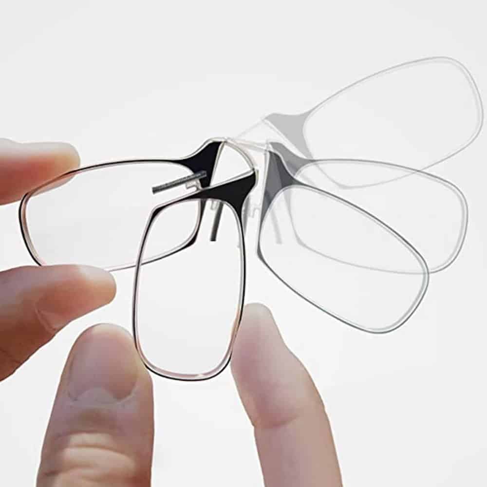 Pince Nez nose only reading glasses & case - (+1.0 strength)