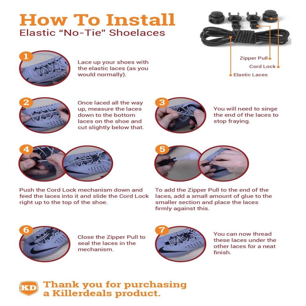 elastic lazy no-tie silicone speed laces - Brown (x2 Combo)