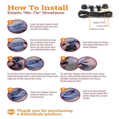 elastic lazy no-tie silicone speed laces - Brown (x2 Combo)