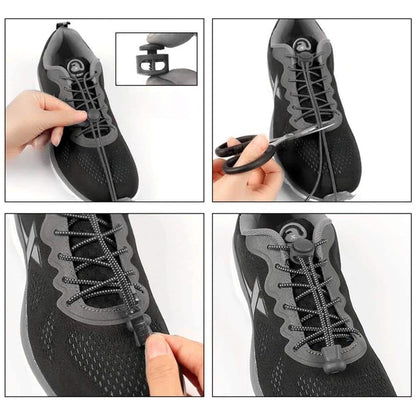 elastic lazy no-tie silicone speed laces - Brown (x2 Combo)