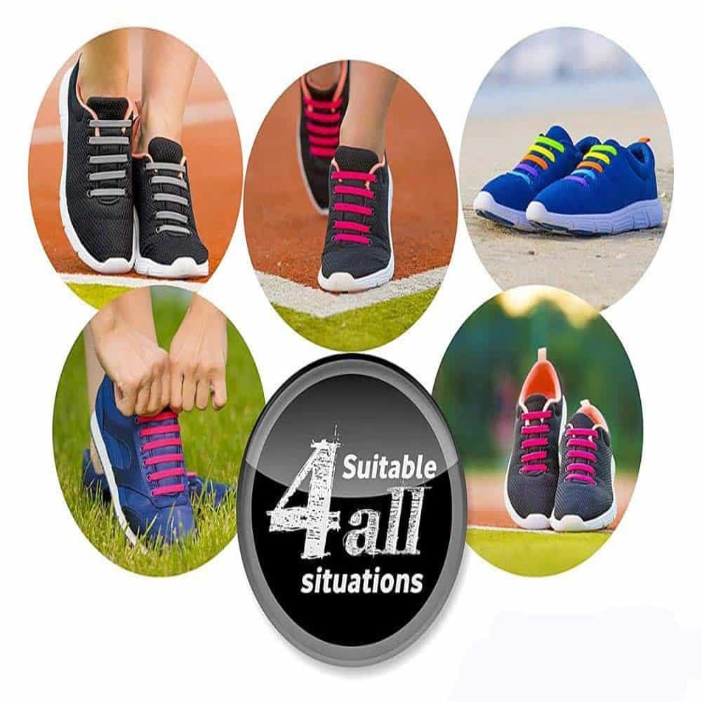 elastic lazy no-tie silicone speed laces - Light blue (Kids)