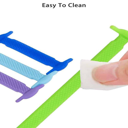 elastic lazy no-tie silicone speed laces - Green (Adults)