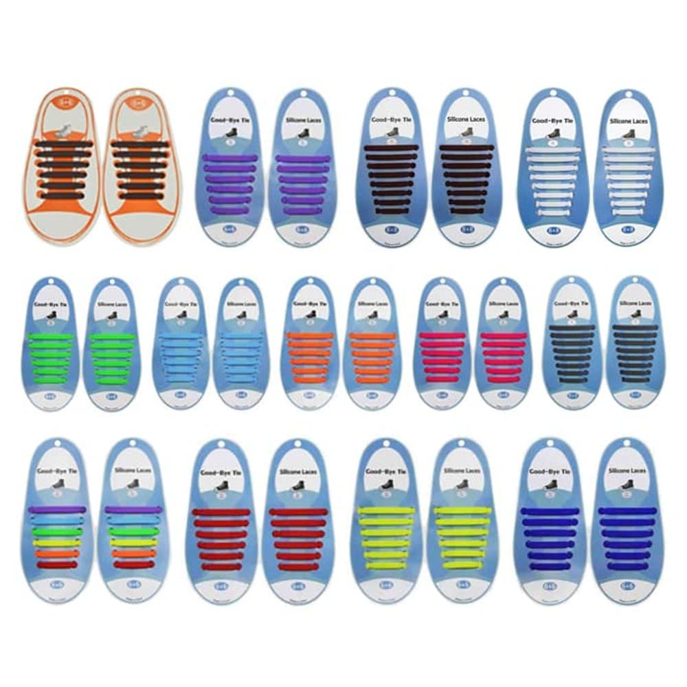 elastic lazy no-tie silicone speed laces - Rainbow (Adults)