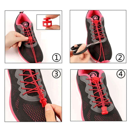 Lazy No-Tie Elastic Speed Shoelaces - Pink