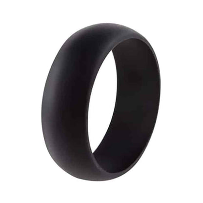 Men's Wedding Exercise Silicone Ring- 8mm- Black- Z+1