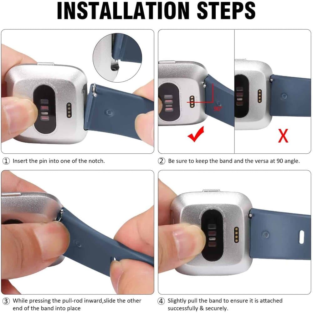 Silicone Strap for Fitbit Versa/Versa 2 (M/L) Navy