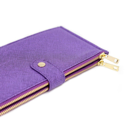 RFID blocking multi-card purse vegan leather women's wallet - D. purple