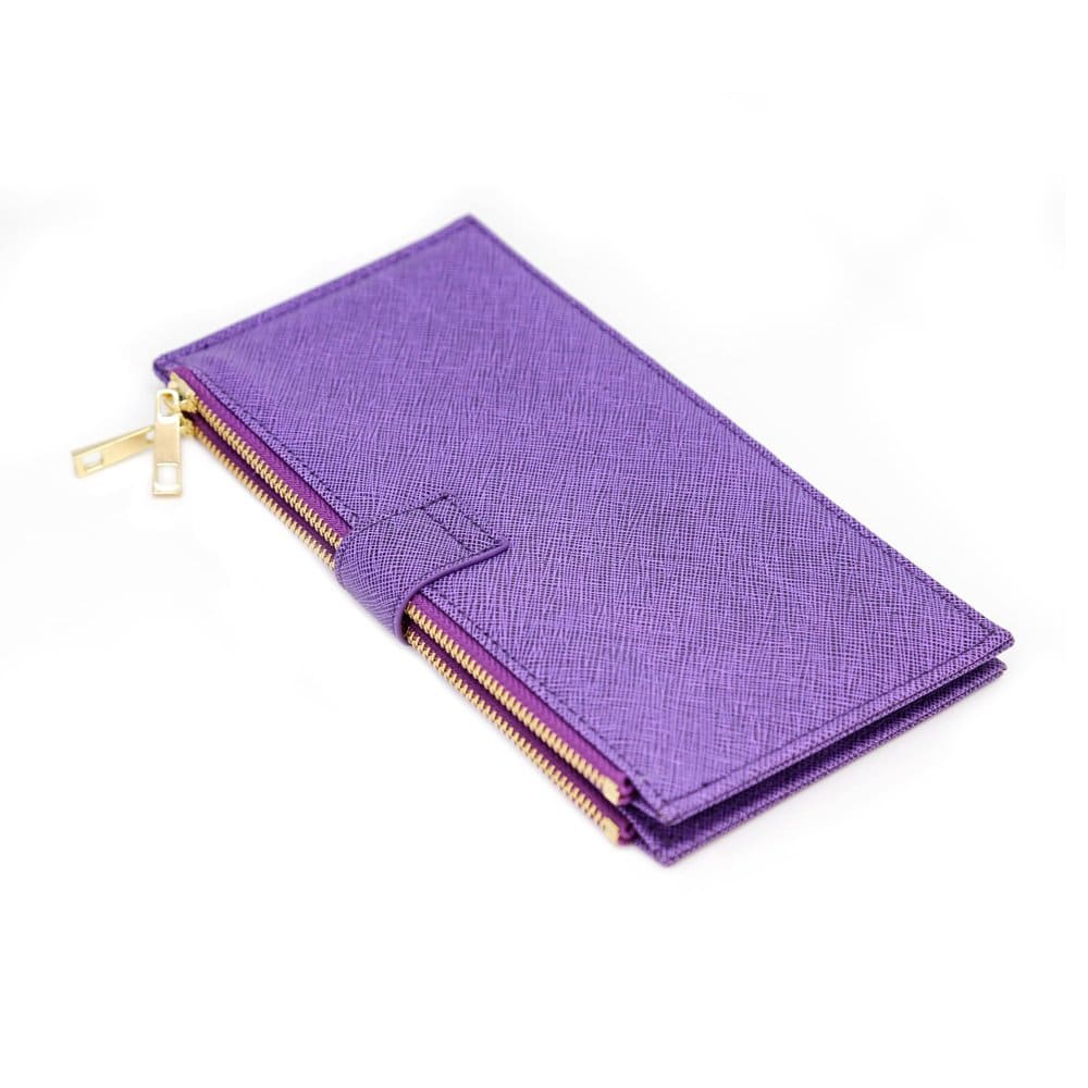 RFID blocking multi-card purse vegan leather women's wallet - D. purple