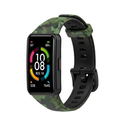 Silicone Strap for Huawei Band 6 - Camo Green