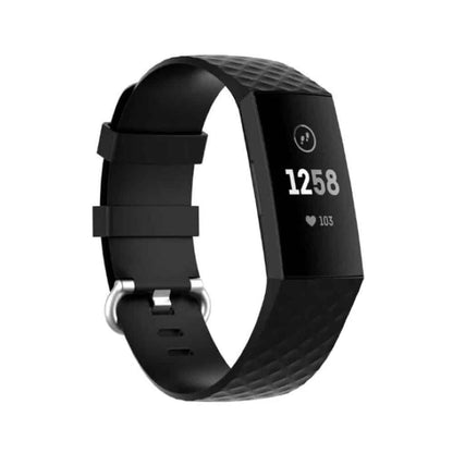 Silicone Strap for Fitbit Charge 3/4, Sense M/L Black