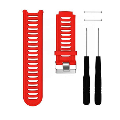 Silicone Strap for Garmin Forerunner 910XT with screws and screw drivers - Red