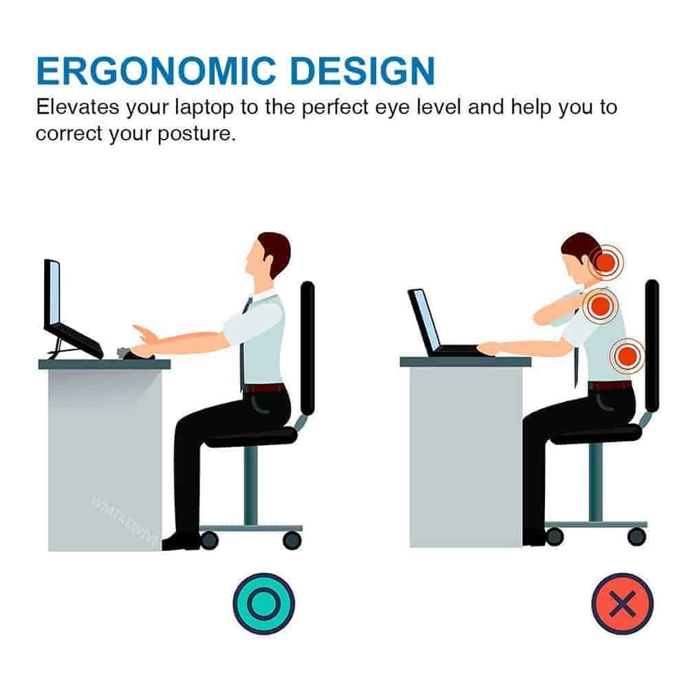 Adjustable Laptop Tablet iPad Macbook Foldable Stand - Black