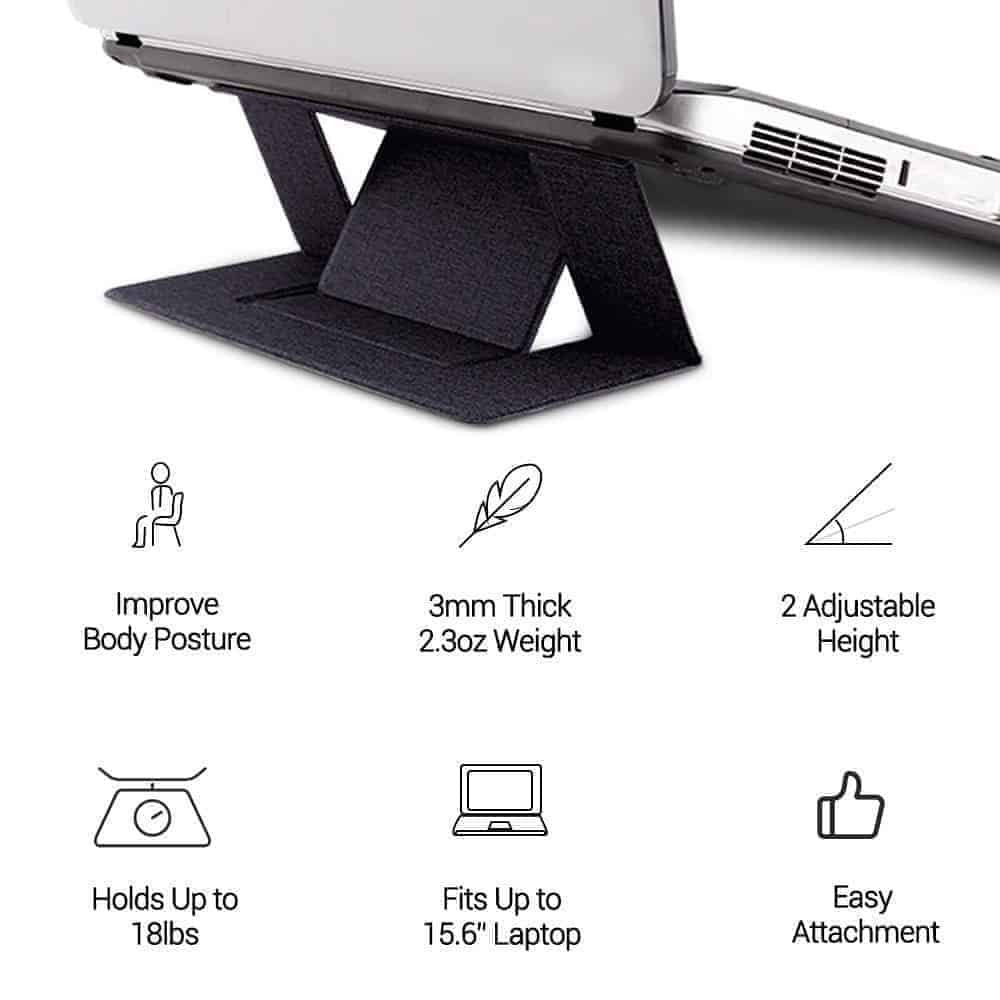 Adjustable Laptop Tablet iPad Macbook Foldable Stand - Black