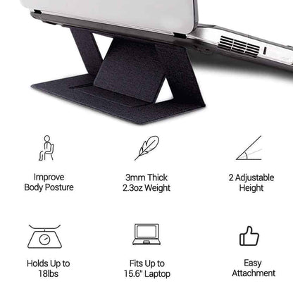 Adjustable Laptop Tablet iPad Macbook Foldable Stand - Black