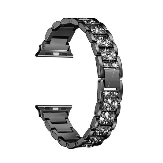 38/40/41mm Apple Watch  diamond rhinestone strap + tool - Black
