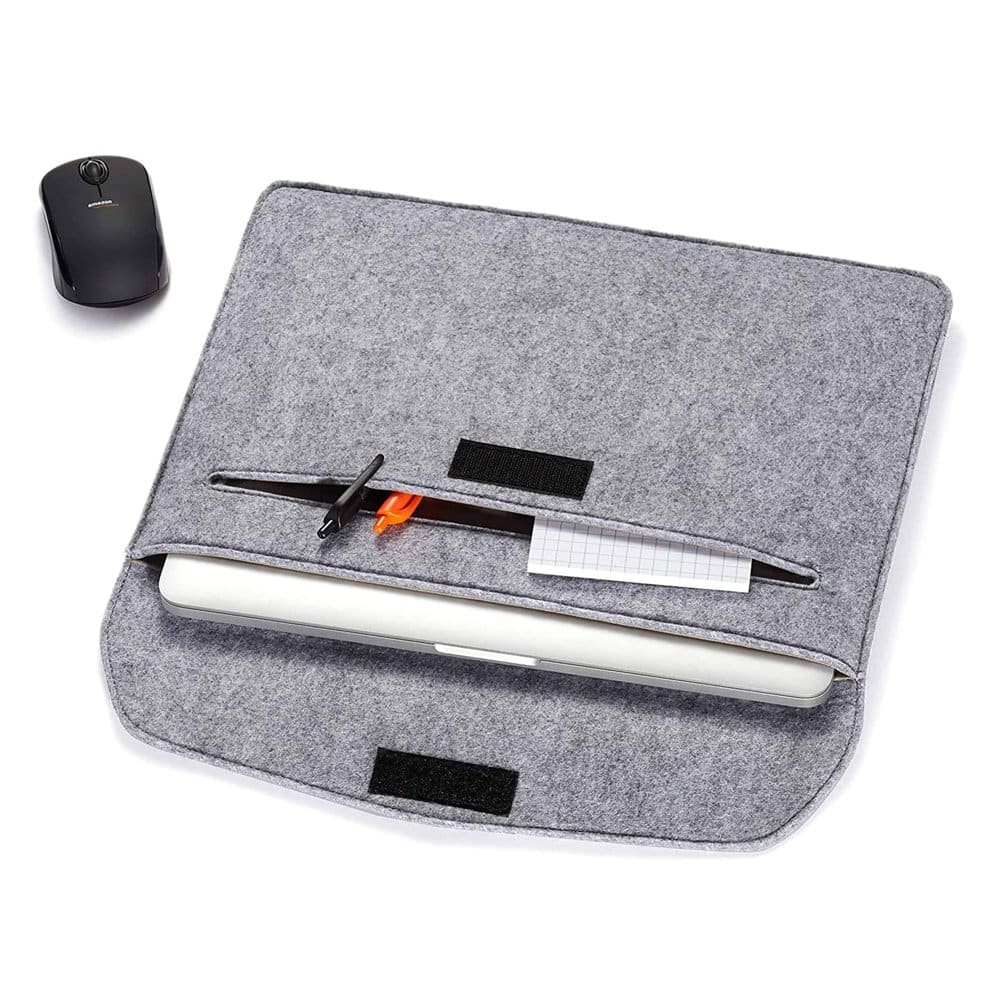 MacBook suede & felt protective laptop sleeve - Light grey (15 inch)