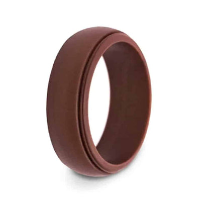 Men's Wedding/Commitment/Exercise Silicone Rings (4-Pack ) Black, Grey, Brown (size 9/S)