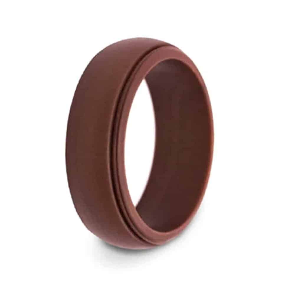Men's Wedding/Commitment/Exercise Silicone Rings (4-Pack )Black, Grey, Brown (size 11/V--)