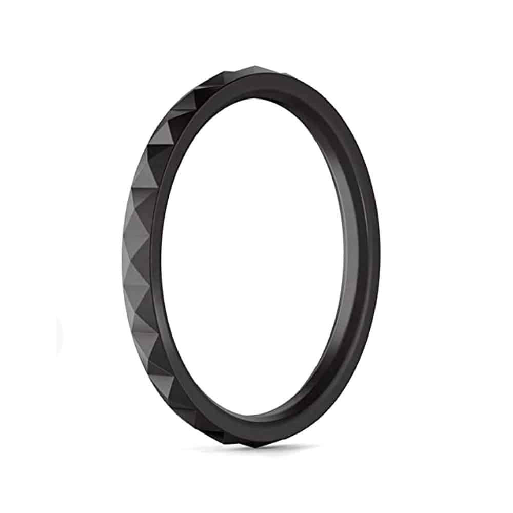 5 silicone rings for ladies - Black, white, grey, pink, salmon (Size 8/Q)