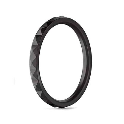5 silicone rings for ladies - Black, white, grey, pink, salmon (Size 8/Q)