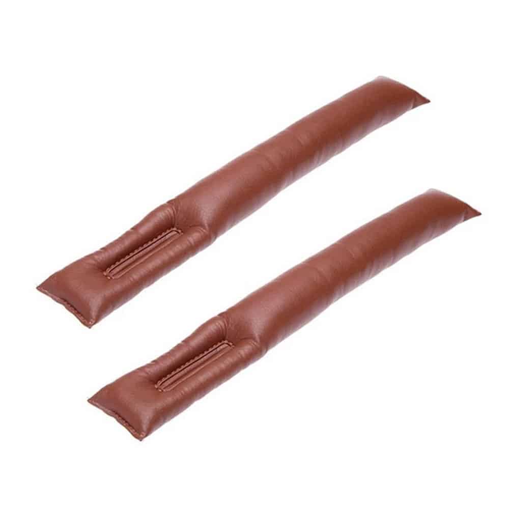 Car seat anti-lost plug PU Vegan leather gap filler case set - x2/Grey