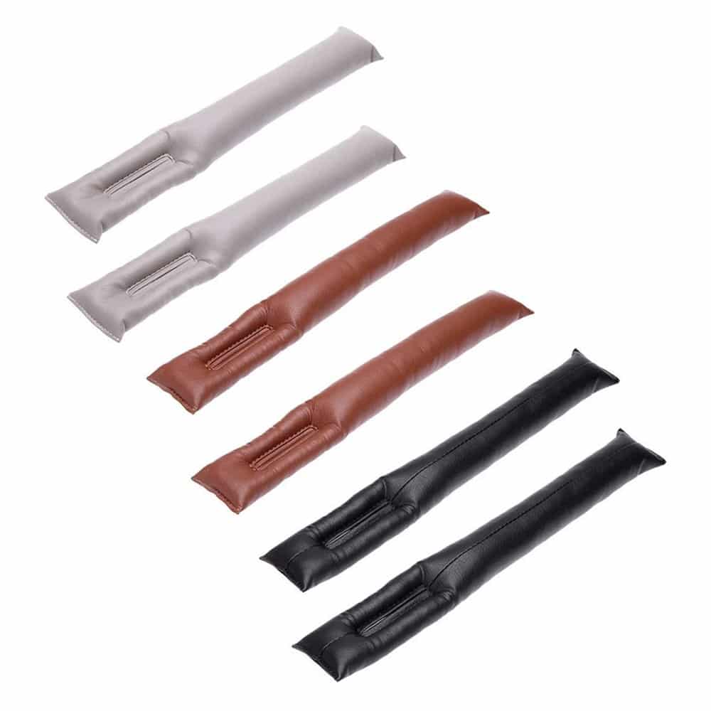 Car seat anti-lost plug PU Vegan leather gap filler case set - x2/Black