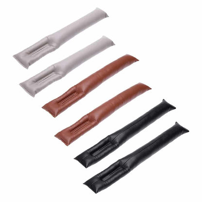 Car seat anti-lost plug PU Vegan leather gap filler case set - x2/Black