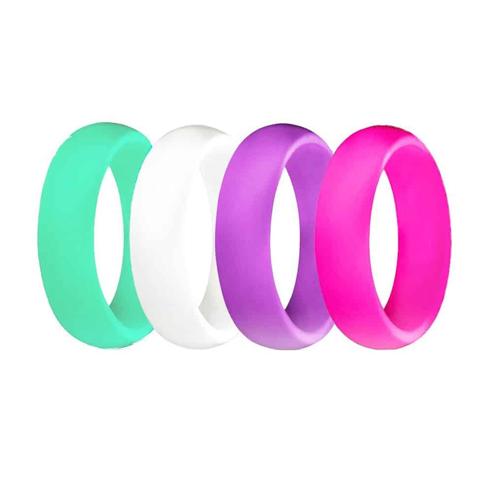 Silicone Ring Set of 4 Size USA 9 RSA S (5.7mm width)