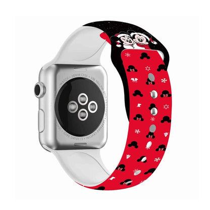 Silicone Strap for 38/40/41mm Apple Watch- White Christmas