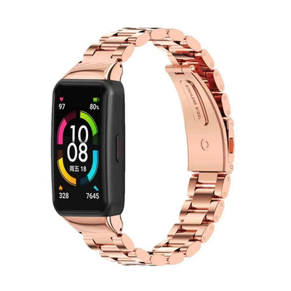 Stainless Steel Strap for Huawei band 6 - Rose Gold + Link removal tool