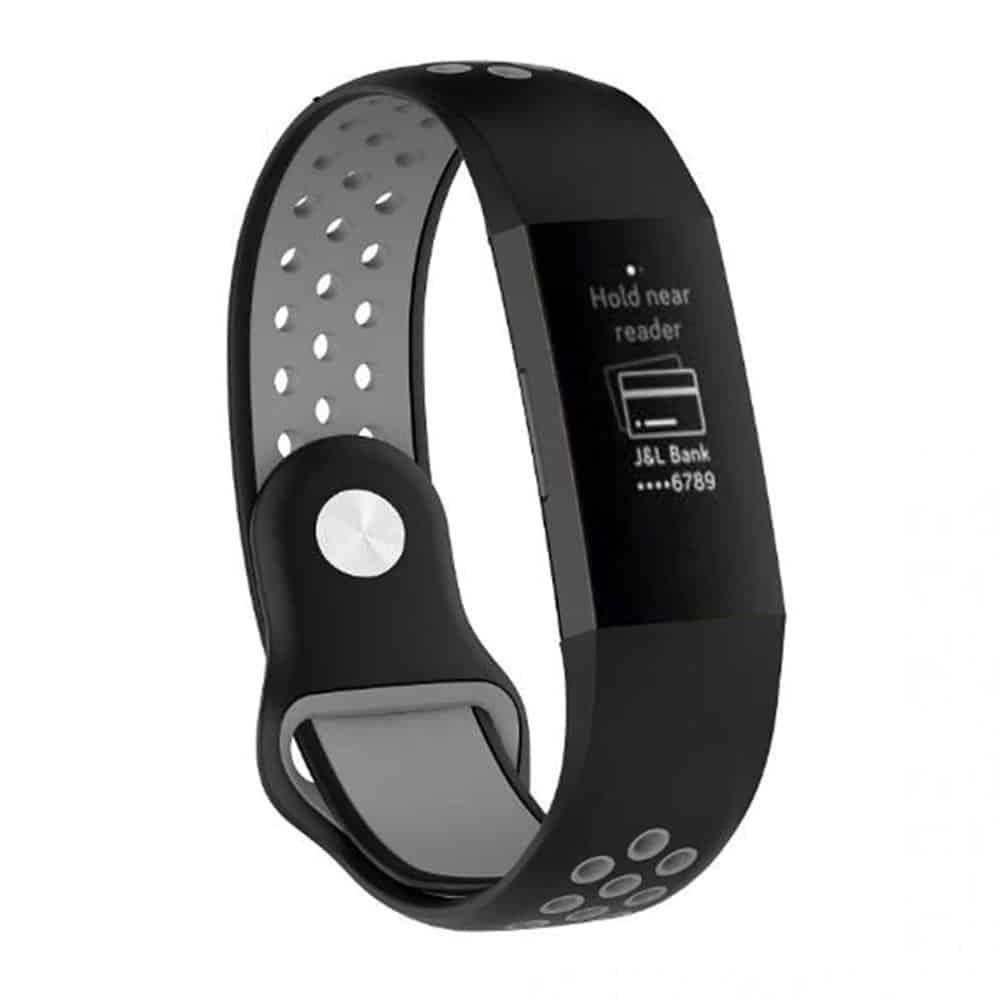 Silicone Band for Fitbit Charge 3(M/L) - Pink+Frost Blue