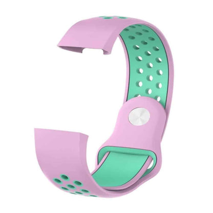 Silicone Band for Fitbit Charge 3(M/L) - Pink+Frost Blue