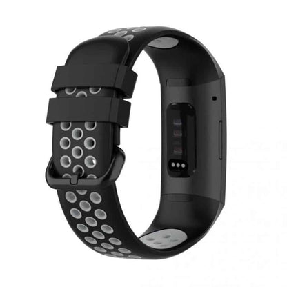 Silicone Band for Fitbit Charge 3/SE/4 - Black+Red