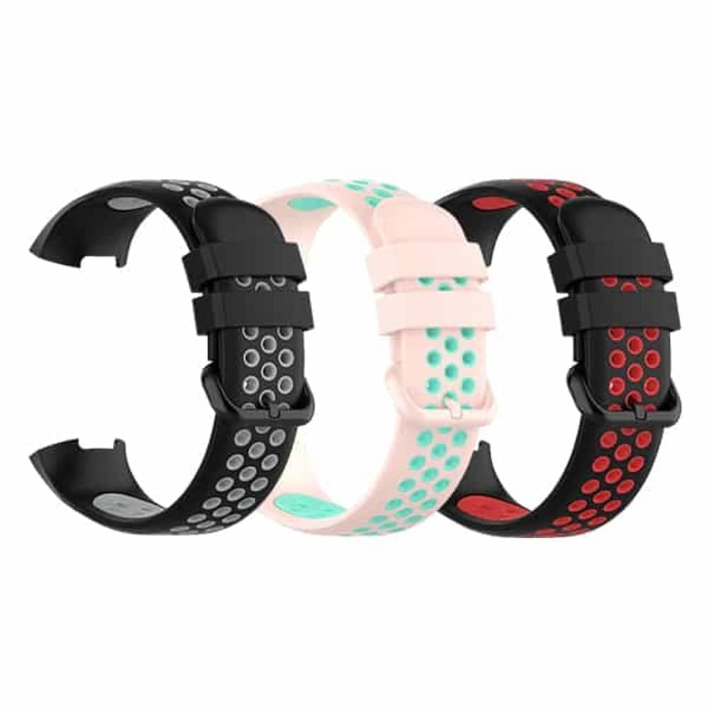 Silicone Band for Fitbit Charge 3/SE/4 - Black+Red