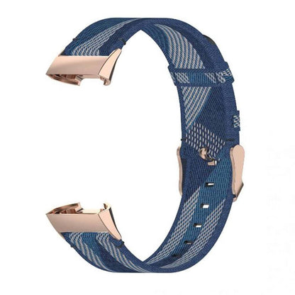 Nylon Band for Fitbit Charge 3/SE/4 - Navy stripe