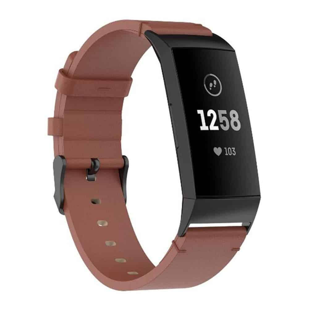 Leather Band for Fitbit Charge 3/SE/4 - Black